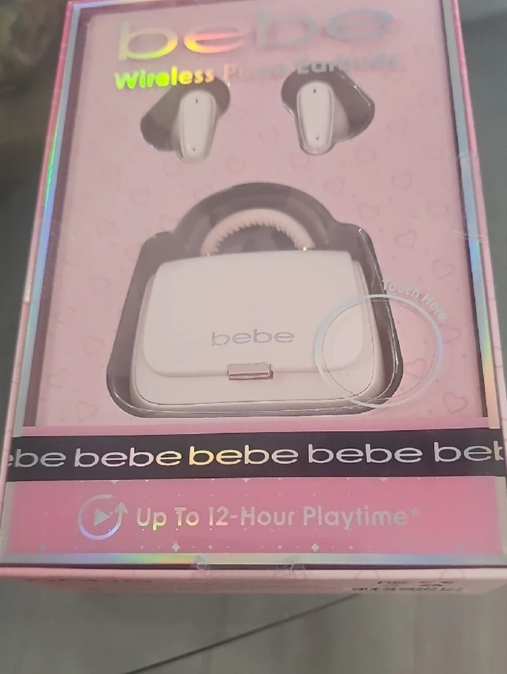 bebe Pink Purse-Shaped Wireless Earbuds with Charging Case